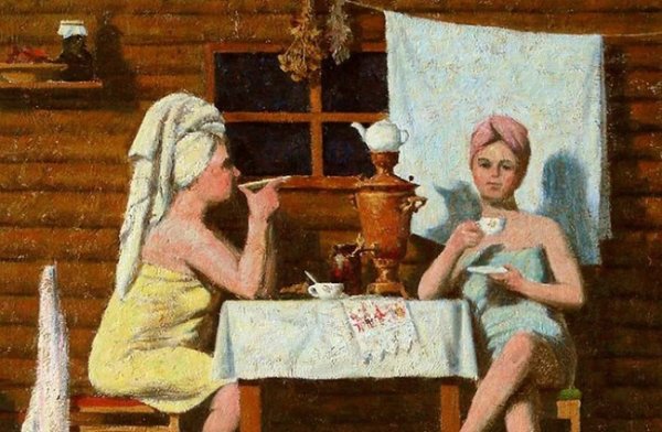 Картины женщины в бане