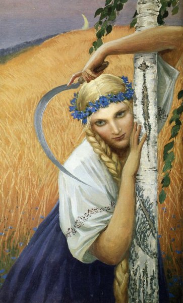 Картина Константина Васильева жница