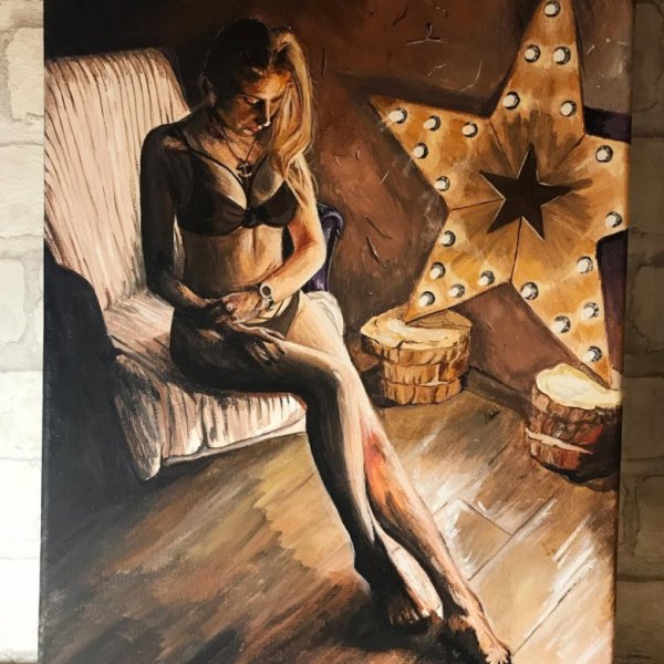 Картина девушка лофт