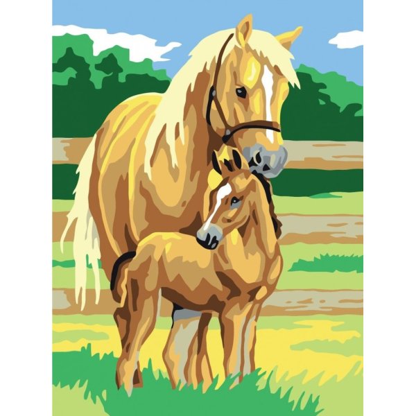 Лошадь с жеребенком для детей