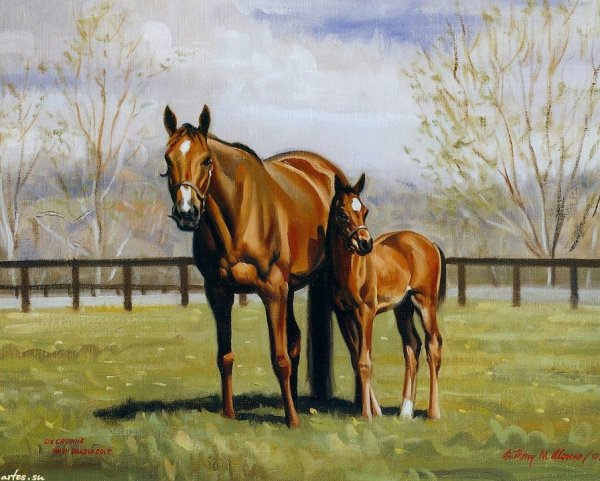 А. Горбатов лошадь с жеребенком