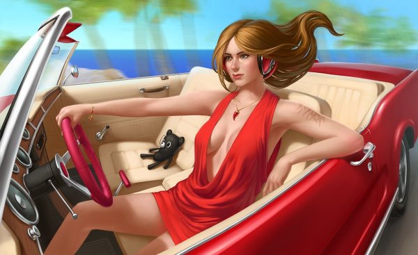 Девушка в кабриолете