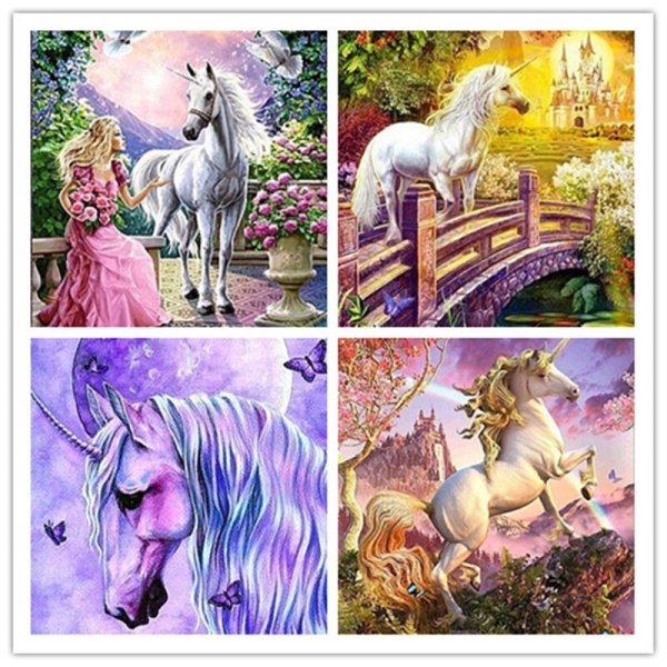 Единорог и девочка картина