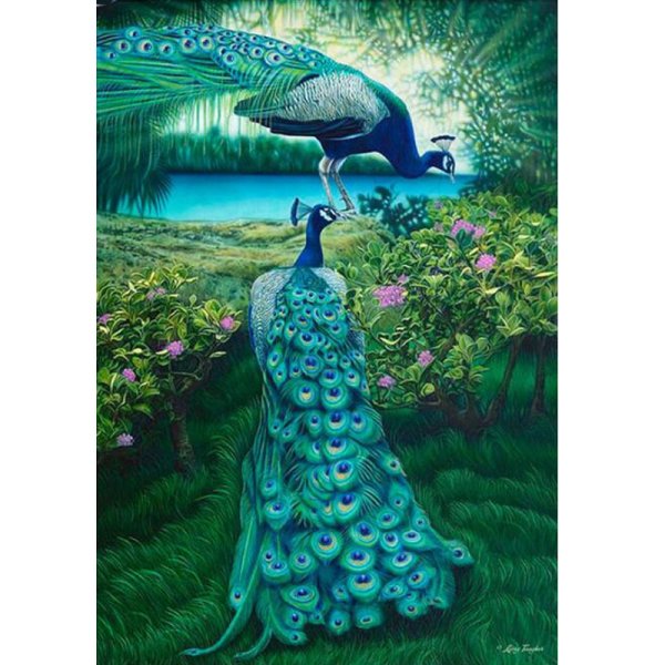 Алмазная мозаика 3 павлина