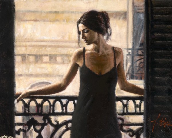 Фабиан Перез картины девушка на балконе