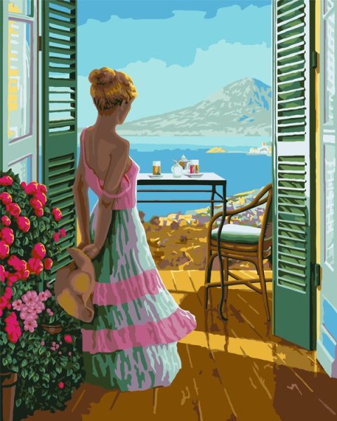 Окно на море живопись