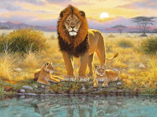 Пейзаж со львенком