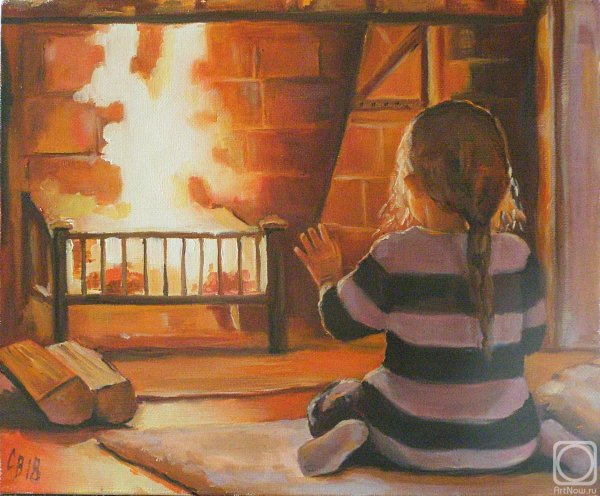 Камин в живописи