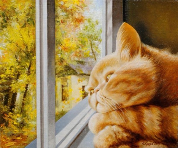 Художник Виктор хомяк коты