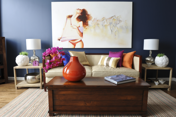 Картина в оранжевых тонах в гостиную