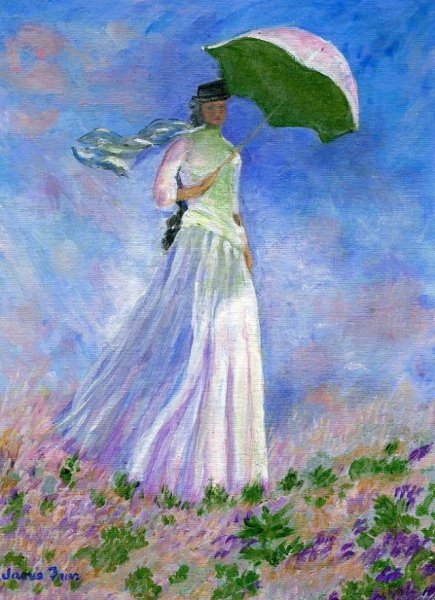 Клод Моне женщина с зонтиком