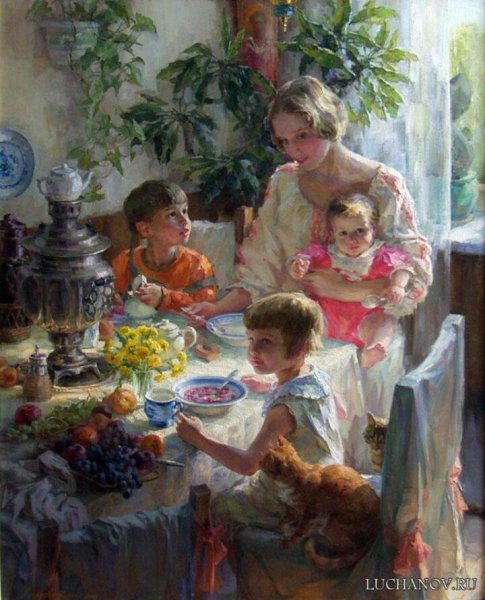 Праздничное застолье в Советской живописи