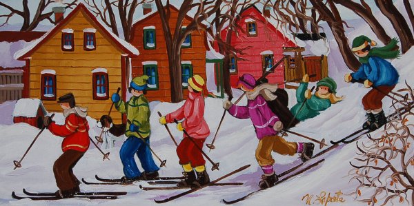 Картина зимние забавы детей
