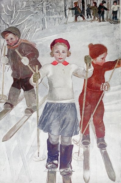 Советские дети на лыжах