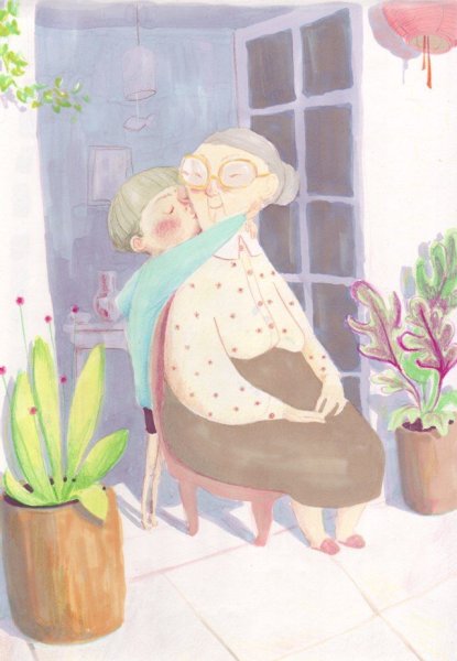 Бабушка милые иллюстрации