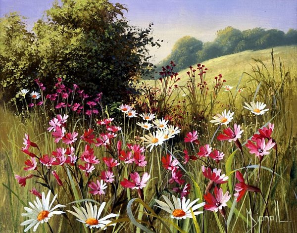 Художник Mary Dipnall полевые цветы