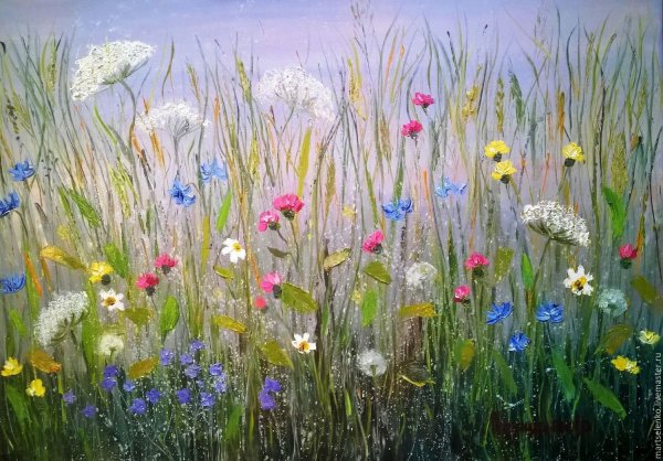 Полевые цветы живопись