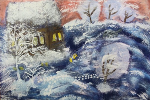 Метель гуашью