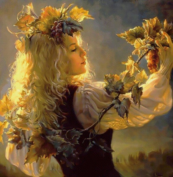 Девушка с гроздью винограда