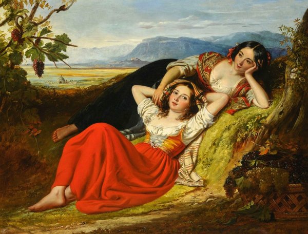 Девушка с виноградной лозой