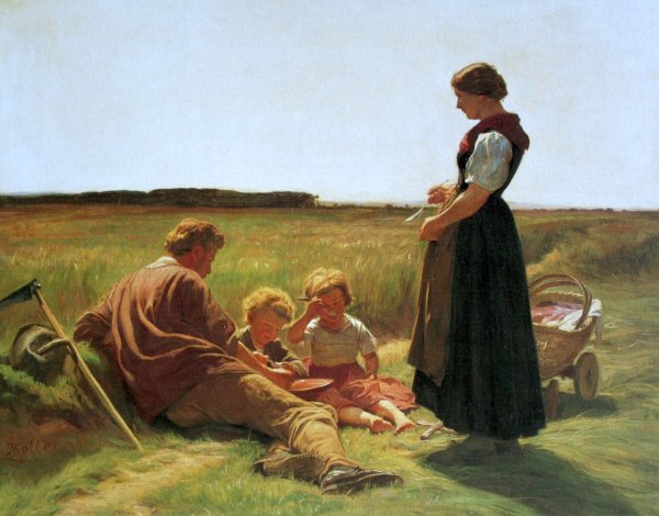 Крестьянский обед в поле. 1871