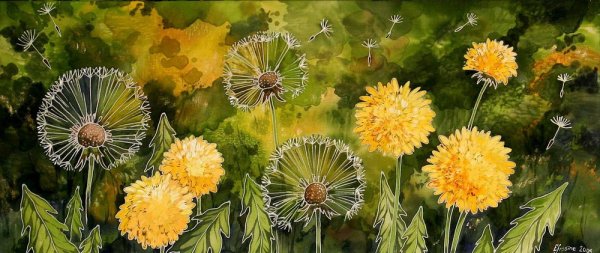 Одуванчики для декупажа