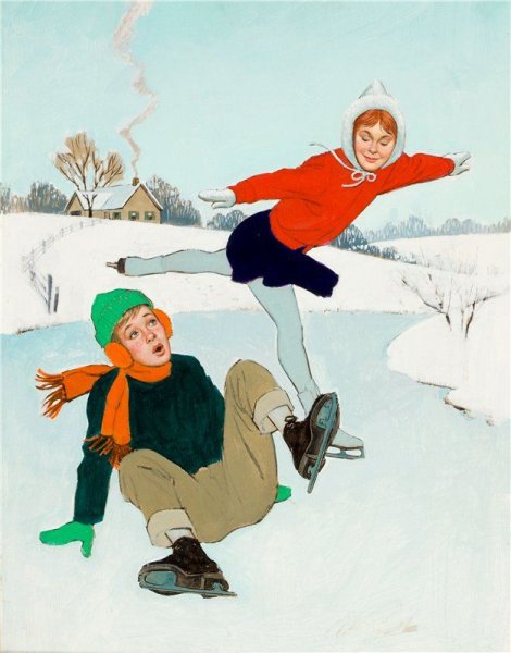 Зимние забавы катание на коньках