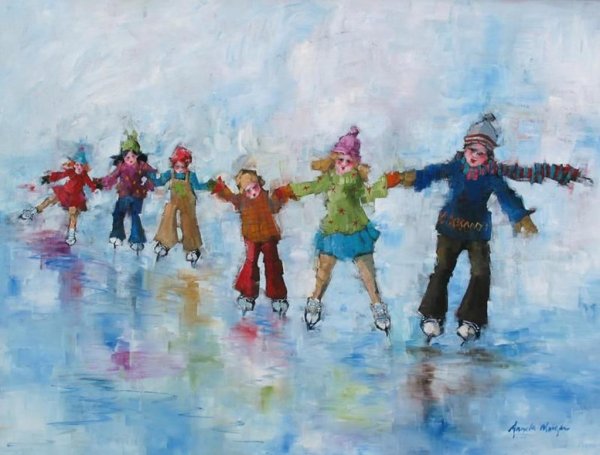 Новогодние коньки рисунок