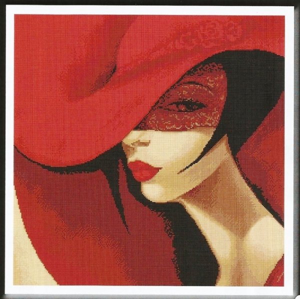 Дама в красной шляпе картина