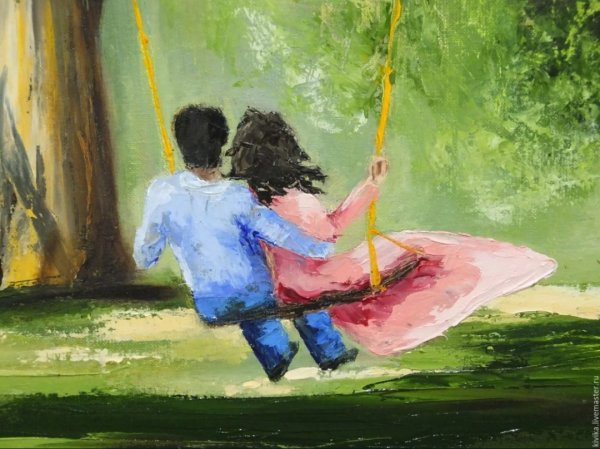 Картина пара на кочеле