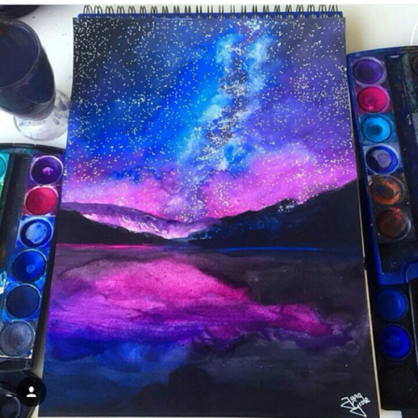 Космос акриловыми красками