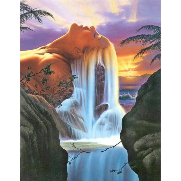 Алмазная мозаика водопады с девушками