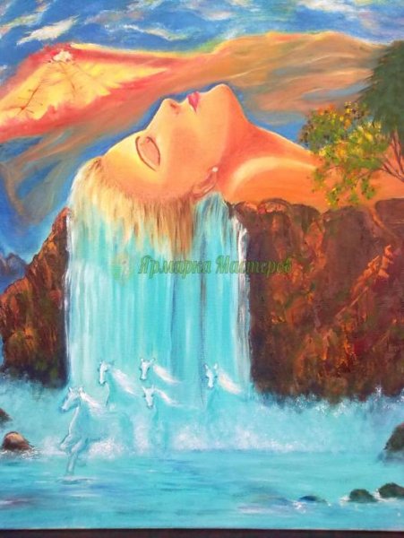 Алмазная мозаика водопады с девушками