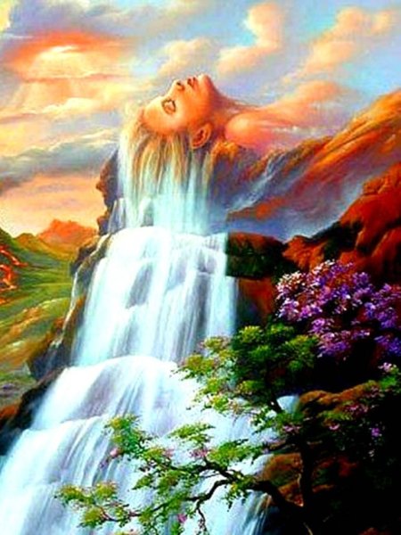 Девушка водопад фэнтези