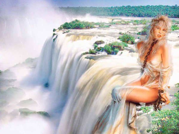 Девушка водопад фэнтези