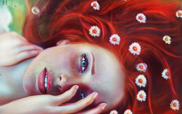 Рыжеволосая девушка картина