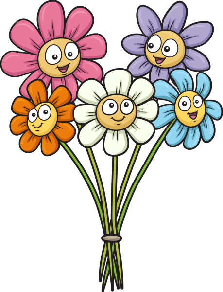 Цветы мультяшные