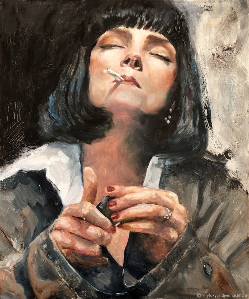 Ума Турман с сигаретой