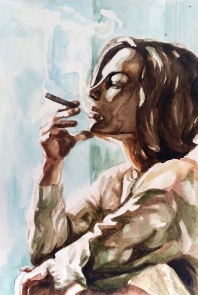 Картина женщина с сигаретой