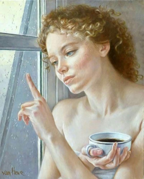 Девушка море кофе