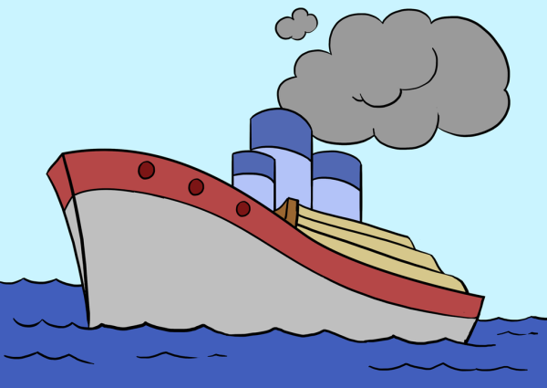 Пароход мультяшный