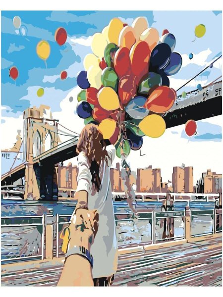 Картины по номерам с воздушными шарами