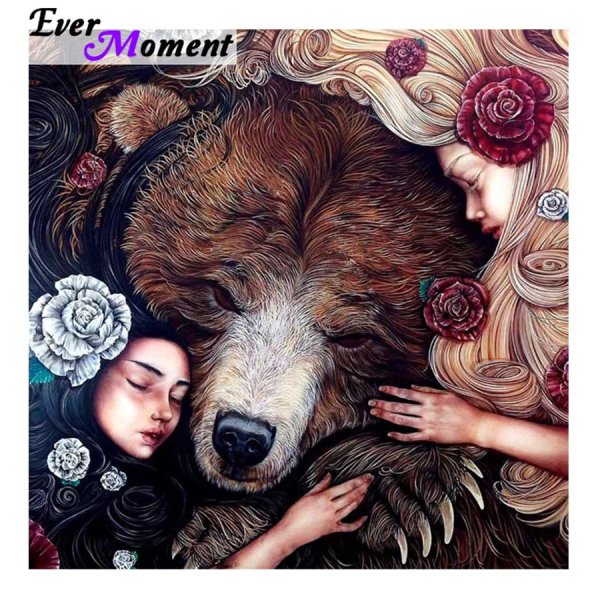 Девочка и медведь арт