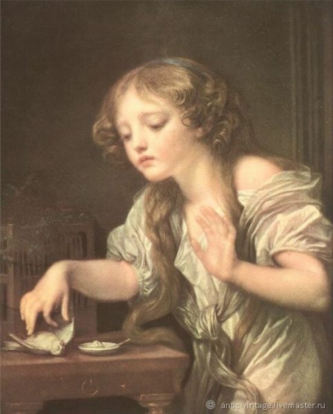 Клетка с птичкой в живописи