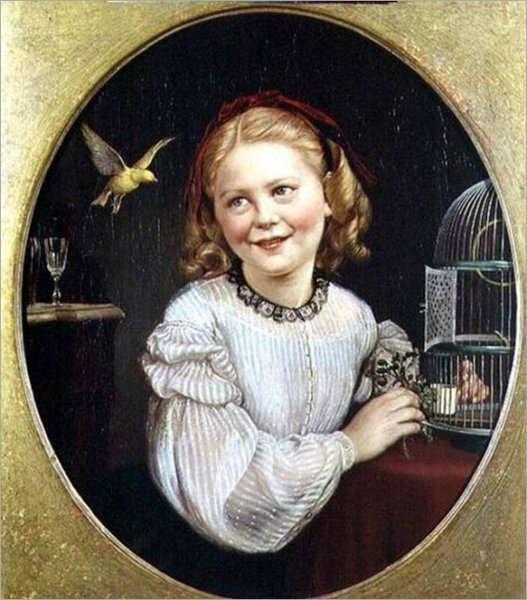 Девочка с птичкой в живописи