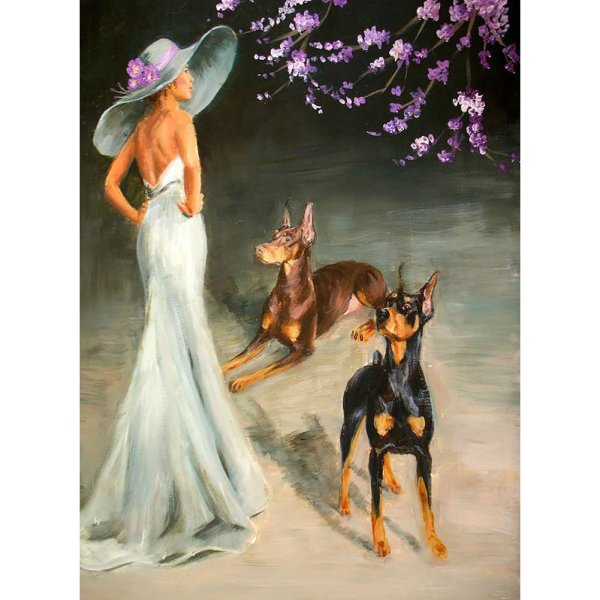 Дама с собачкой арт