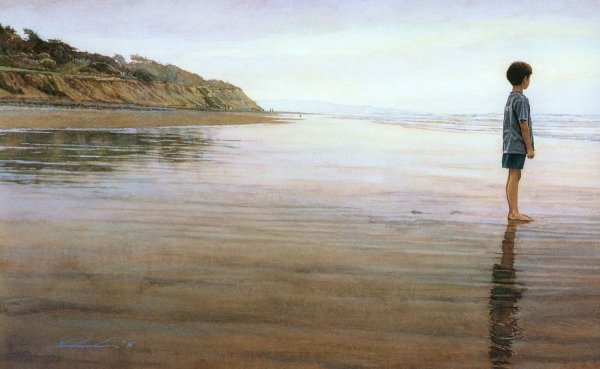 Стив Хэнкс акварель у моря