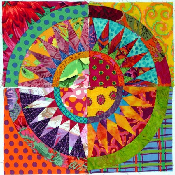 Блок солнышко пэчворк