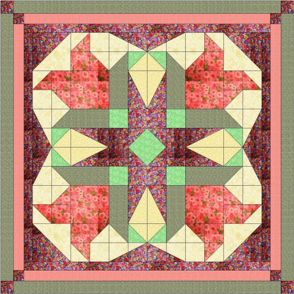 Пэчворк кувшинки блок