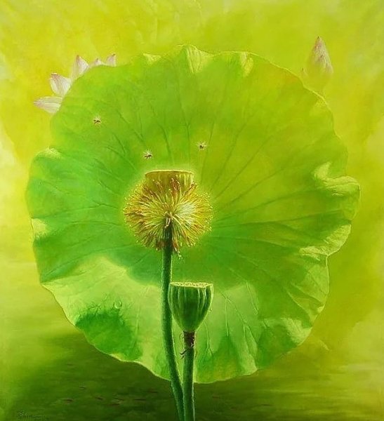 Художник Jiang Debin. Лотосы